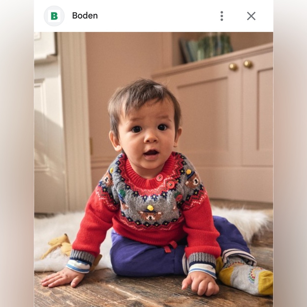 Baby Biden Fair Isle Christmas Bear sweater